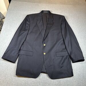Lauren Ralph Lauren Blazer Mens 46L Blue 100% Wool Sport Coat Gold Button NOTE